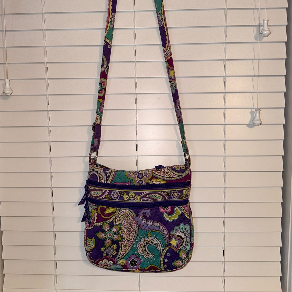 Vera Bradley triple zip hipster crossbody bag in “pastel plaid” retired pattern